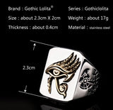 Eye of Horus rings  for man and women Copper with Stainless steel Index Ring fashion jewelry