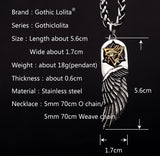 The Eye of Horus feather necklace for men  Horus Wings  stainless steel  with Cooper pendant necklace