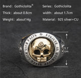 Skull Silver rings for man  Vintage  Punk Sterling Silver fashion jewelry