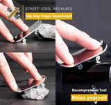 Fingers skateboard pendant  Men's fingertip play stainless steel necklaces jewelry