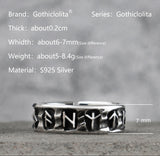 Nordic mythology Viking rune S925  sterling Silver rings  Kabala totem Index Ring