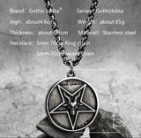 Lucifer Goat head Pentagram stainless steel Pendant necklace for Punk men