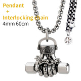 High Quality Fist dumbbell pendant stainless steel necklace for men Fashion Fitness Men Jewelry