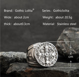 Jesus Christian Cross  stainless steel  rings St. Benjamin Cross Badge Tide Ring