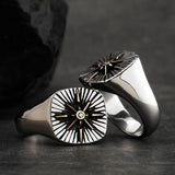 The star  stainless steel Compass   Polaris rings  for man Ring fashion jewelry