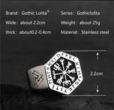 Vegvisir stainless steel  rings  for man  Nordic mythology Viking rune  Index Ring fashion jewelry