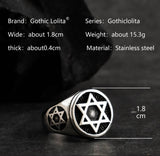 Six-star  stainless steel  rings  for man Domineering Hexagon  fashion jewelry