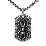 Vajra double face Dog tag for men stainless Steel Mantra pendant and Necklace for gift mygrillz