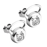 Rhino Pot of bells Sterling Silver stud Earring Dumbbells kelltlebell fashion jewelry