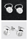 Rhino Pot of bells Sterling Silver stud Earring Dumbbells kelltlebell fashion jewelry