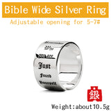 Bible Letters sterling Silver 925  rings  for man Index Ring fashion jewelry Thumb ring mygrillz