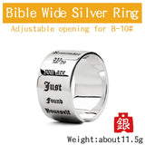 Bible Letters sterling Silver 925  rings  for man Index Ring fashion jewelry Thumb ring mygrillz