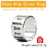 Bible Letters sterling Silver 925  rings  for man Index Ring fashion jewelry Thumb ring mygrillz