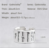 Bible Letters sterling Silver 925  rings  for man Index Ring fashion jewelry Thumb ring mygrillz