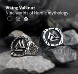 Valknut  Viking  rings for man  Vintage  stainless steel Punk ring fashion jewelry  hippop  mygrillz