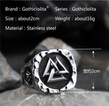 Valknut  Viking  rings for man  Vintage  stainless steel Punk ring fashion jewelry  hippop  mygrillz