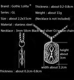 Vajra double face Dog tag for men stainless Steel Mantra pendant and Necklace for gift mygrillz