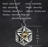 The Pentagram  Hexagon The Eye of Horus necklace for men stainless steel pendant