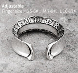 925 Sterling Silver open rings for man and women Vintage Roman Letters  fashion jewelry  mygrillz