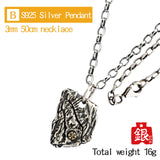 The Alien  Vintage S925 Silver necklace for men  Irregular geometry  pendant  Jewelry  mygrillz