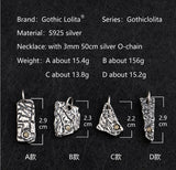 The Alien  Vintage S925 Silver necklace for men  Irregular geometry  pendant  Jewelry  mygrillz