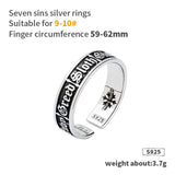 Seven Catholic sins S925  sterling Silver rings  for man and women  fashion jewelry