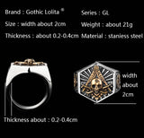 Masonic Ring For Men hexagon skull  Stainless steel  Freemason Totem Jewelry