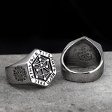 Nordic mythology Viking rune stainless steel  rings  for man and women  Kabala totem Index Ring