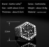 Nordic mythology Viking rune stainless steel  rings  for man and women  Kabala totem Index Ring