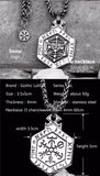 Nordic mythology Viking rune stainless steel necklace the sided pendant Kabala totem for  Men