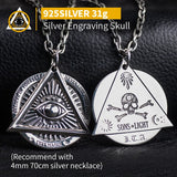 The Devil Eyes hexagon Masonic  pendant sterling silver necklace for Men High quality Jewelry