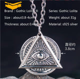 The Devil Eyes hexagon Masonic  pendant sterling silver necklace for Men High quality Jewelry