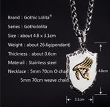 The Eye of Horus necklace for men  Shield  stainless steel  with Cooper pendant necklace