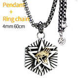 The Pentagram  Hexagon The Eye of Horus necklace for men stainless steel pendant