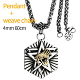 The Pentagram  Hexagon The Eye of Horus necklace for men stainless steel pendant