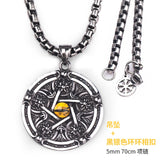 The Devil of eyes  necklace for men  Pentagram big  pendant Punk vintage style