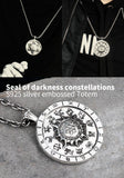 925 Sterling Silver Star of Dived Cross Hexagram and 12 constellation big pendant for Men