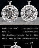 925 Sterling Silver Star of Dived Cross Hexagram and 12 constellation big pendant for Men