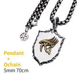 The Eye of Horus necklace for men  Shield  stainless steel  with Cooper pendant necklace