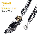 The Eye of Horus feather necklace for men  Horus Wings  stainless steel  with Cooper pendant necklace