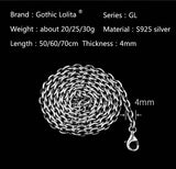 925 Sterling Silver O chain long and short design  necklace for Unisex  fashion