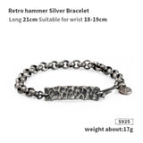 Brief O Hammer pattern   bracelet for men sterling Silver fashion Jewelry   mygrillz