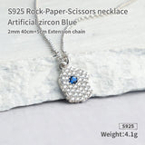 Rock Paper Scissor necklace the sterling silver pendant for  women