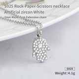 Rock Paper Scissor necklace the sterling silver pendant for  women