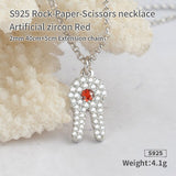 Rock Paper Scissor necklace the sterling silver pendant for  women