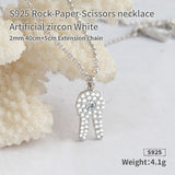 Rock Paper Scissor necklace the sterling silver pendant for  women