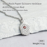 Rock Paper Scissor necklace the sterling silver pendant for  women