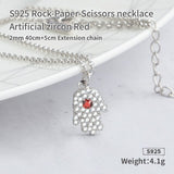 Rock Paper Scissor necklace the sterling silver pendant for  women