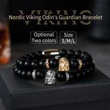 Odin Head vintage strand bracelet for men stainless steelViking valknut Totem