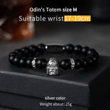 Odin Head vintage strand bracelet for men stainless steelViking valknut Totem